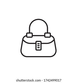 Handtaschen Icon Umrissvektor. isoliert auf weißem Hintergrund