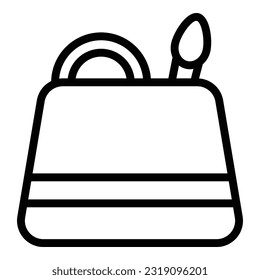 Handbag icon outline vector. Bag makeup. Zipper case