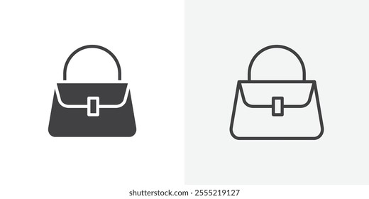 Handbag icon. outlined vector style.