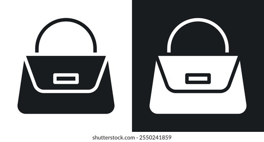 Handbag icon pack in black color.