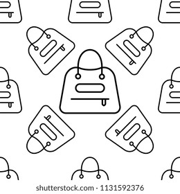 Handbag Icon Seamless Pattern, Hand Bag Design Vector Art Illustration
