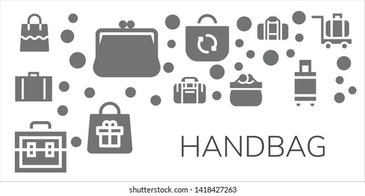 handbag icon set. 11 filled handbag icons.  Simple modern icons about  - Bag, Purse, Suitcase, Sport bag, Luggage