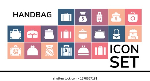  handbag icon set. 19 filled handbag icons. Simple modern icons about  - Suitcase, Luggage, Purse, Bag