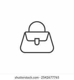 Handbag icon set in black color