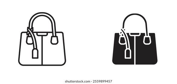 Handbag Icon set in black color for ui designs