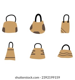 Handbag icon set. fashion vector