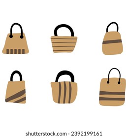 Handbag icon set. fashion vector