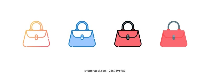 Handtasche Symbol Set mehrere Stil Sammlung