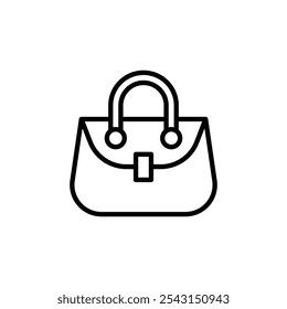 Handbag icon set. outlined and solid filled versions.