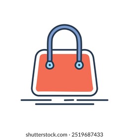 Handbag icon. Simple line art icon of a handbag. Ideal for use in fashion, shopping, and retail apps or websites.