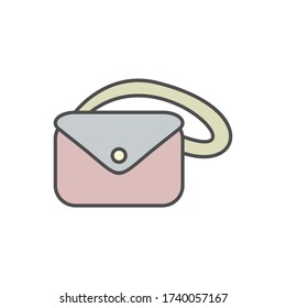 Handbag icon. Simple outline colored vector of beauty icons for ui and ux, website or mobile application