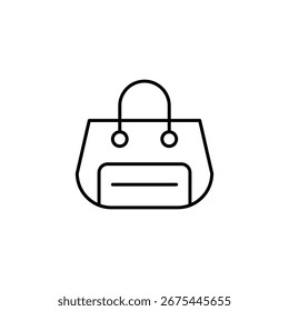 Handtasche Symbol einfache Vektor einzelne Symbol lineare Illustration für Web und app.eps