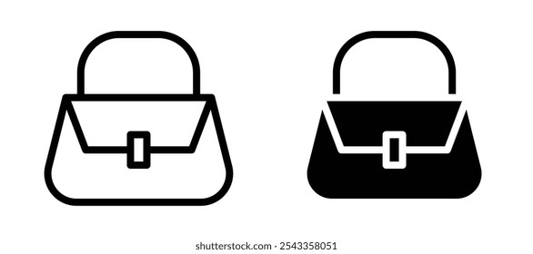 Handbag icon symbol collection on white background.