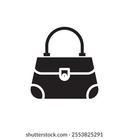 Handbag icon Thin line flat illustration