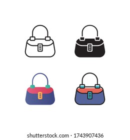 handbag icon vector with different style design. isolated on white background