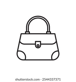 Handbag icon Vector flat thin line illustration