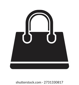 Ícone de bolsa ilustração vetorial mostrando bolsa de moda acessório feminino carregar estilo recipiente couro conceito isolado branco fundo design elemento