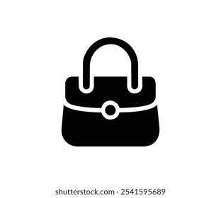 Vector de icono de bolso. Icono del símbolo del bolso de las señoras. Muestra llena simple del bolso de la mujer. Adecuado para aplicaciones móviles, aplicaciones de Web y medios impresos.