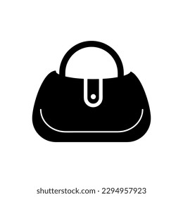 Handbag icon vector. Simple filled woman handbag sign illustration on white background..eps