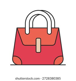 Ícone de bolsa com fundo branco vetor ilustração stock