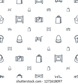 handbag icons pattern seamless white background. Included editable outline luggage, luggage storage, bag, shopping bag, woman bag icons. handbag icons for web and mobile.