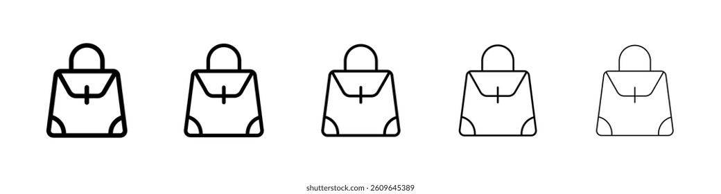Handbag icons vectors set in different stroke lines