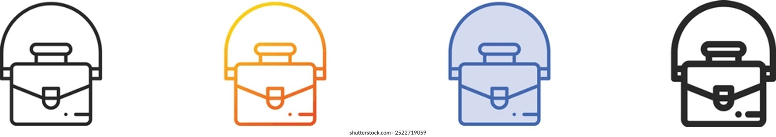 handbag icon.Thin Linear, Gradient, Blue Stroke and bold Style Design Isolated On White Background