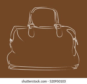Handbag Illustration on brown background