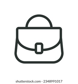 Handbag isolated icon, ladies hand bag vector icon with editable stroke