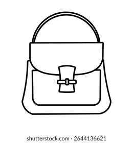 Handbag line art, hand bag outline vector illustration, simple handbag line art, hand bag clip art, women bag line icon