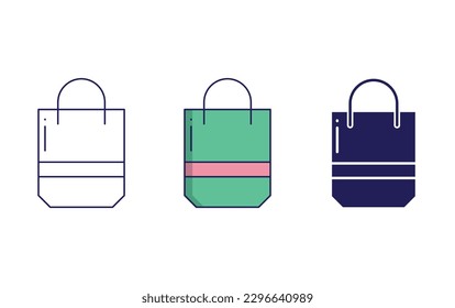 Handbag line and solid illustration icon