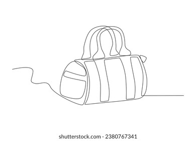 A handbag for long trips. Baggage one-line drawing