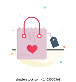 Handbag, Love, Heart, Wedding Business Logo Template. Flat Color. Vector Icon Template background