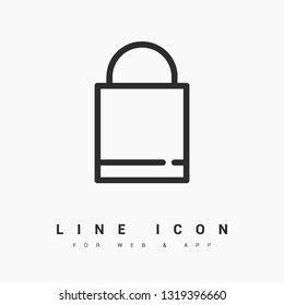 Handbag minimal icon. Package line vector icon for websites and mobile minimalistic flat design.