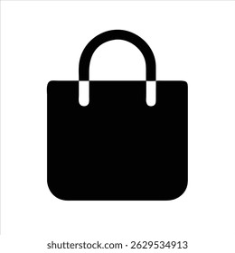 Bolsa ícone de objeto design preto e branco com contorno em negrito 