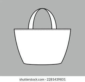 Bolso de mano para mujeres. Ilustración vectorial técnica.