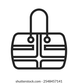 Handbag outline icons, minimalist vector illustration and transparent graphic element. Isolated on white background