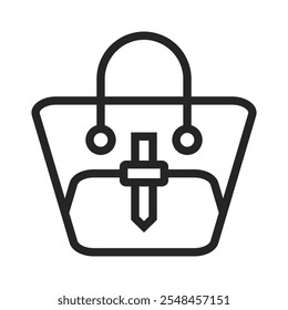 Handbag outline icons, minimalist vector illustration and transparent graphic element. Isolated on white background