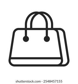 Handbag outline icons, minimalist vector illustration and transparent graphic element. Isolated on white background