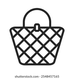 Handbag outline icons, minimalist vector illustration and transparent graphic element. Isolated on white background