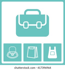 Handbag pictogram. Web vector graphic. Design collection.