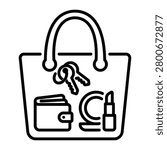 Handbag Purse Security X-Ray Icon for Luggage Check