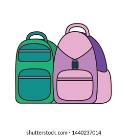 handbag school on white background