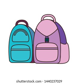 handbag school on white background