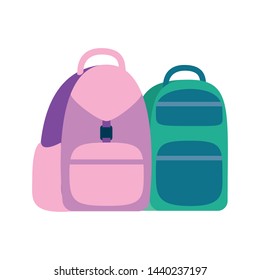 handbag school on white background