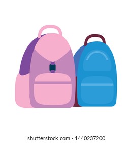 handbag school on white background