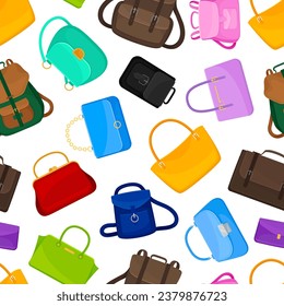 Handbag Seamless Pattern with Fashionable Accessory Vector Template