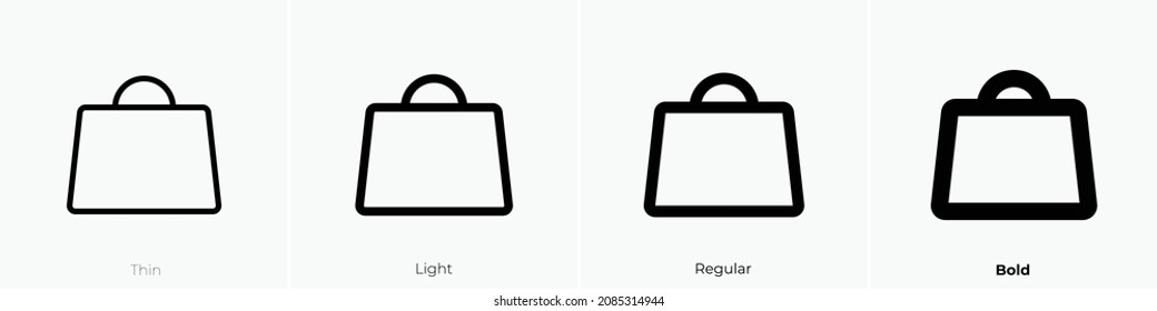 handbag simple icon. Thin, Light Regular And Bold style design isolated on white background