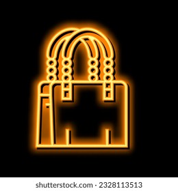 handbag stylish neon light sign vector. handbag stylish illustration