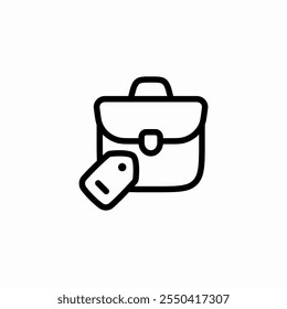 handbag suitcase for sale price tag icon sign vector